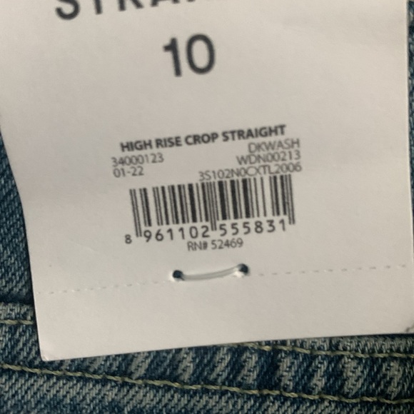 Free Assembly - The Super High Crop Wife Straight Jeans Sz 10 - Picture 10 of 11